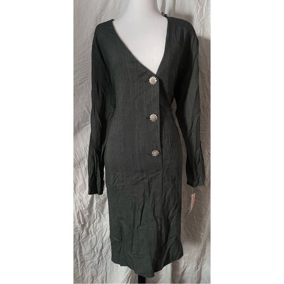 Vintage, Virgo II, Gray Micro Checkered Blazer Dress - Picture 3 of 16